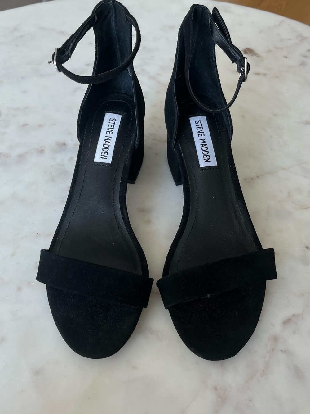 Steve Madden IRENE-M BLACK SUEDE Block Heel